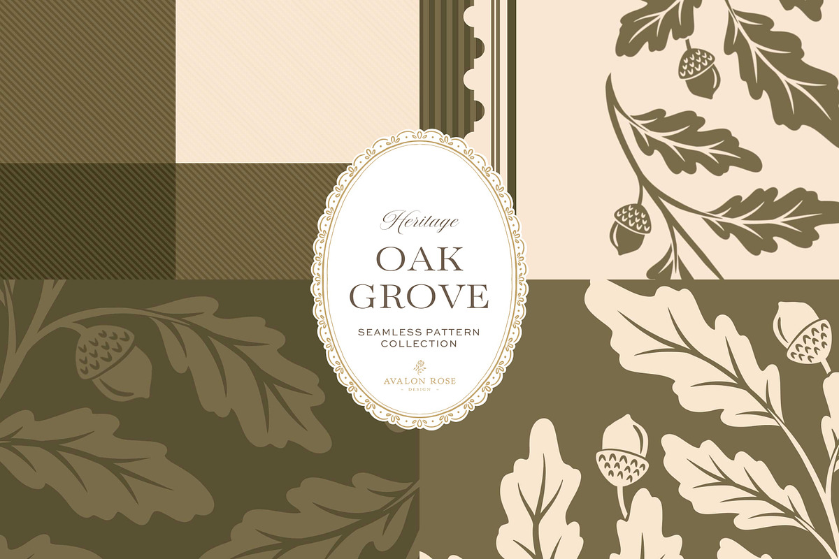 Oak & Acorn Autumn Patterns - Olive, a Pattern Graphic by Eclectic Anthology (Photo 13 of 13)