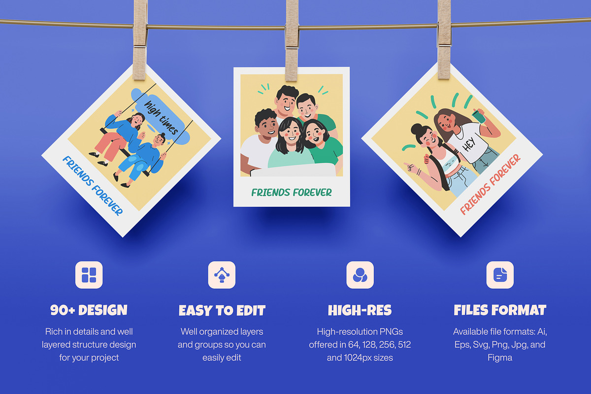 Friends Stickers Pack, an Emoji Icon by Prosymbols (Photo 2 of 9)