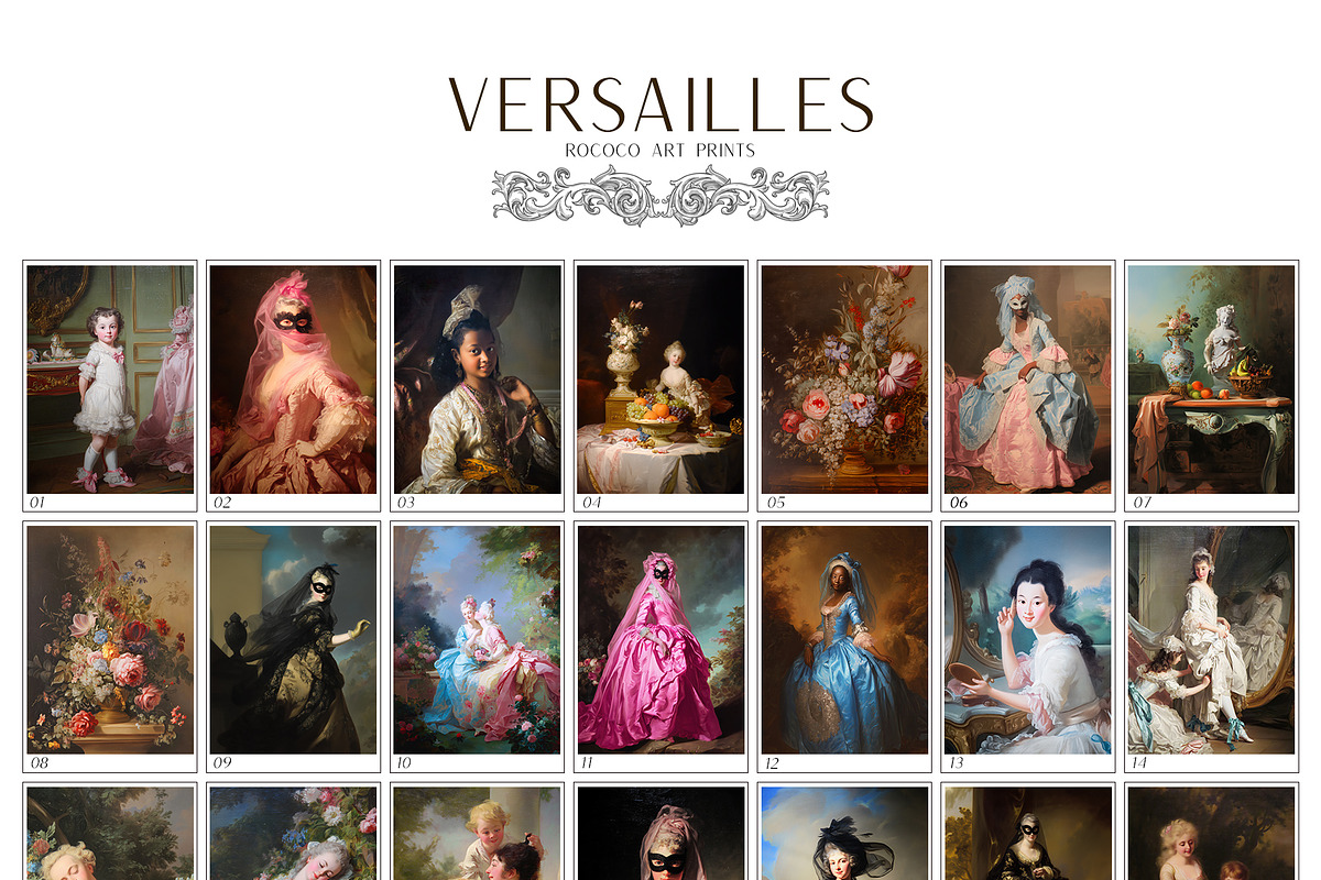 Versailles - Rococo Art Prints Set, an Object Graphic by Kaleriia