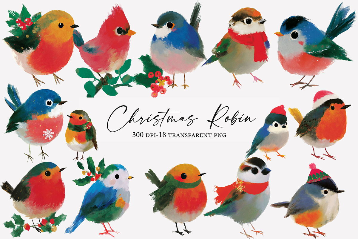 Christmas Robin Clipart, an Illustration by Designworld (Photo 1 of 5)