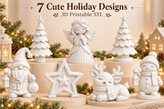 Cute Christmas Family 3D STL, a Scene 3D Model by Layerology (Thumbnail 3 of 4)