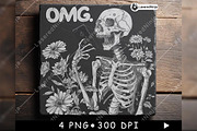 Skeleton Looking on Cellphone Flower, a Background Graphic by LaseredNinja (Thumbnail 7 of 7)