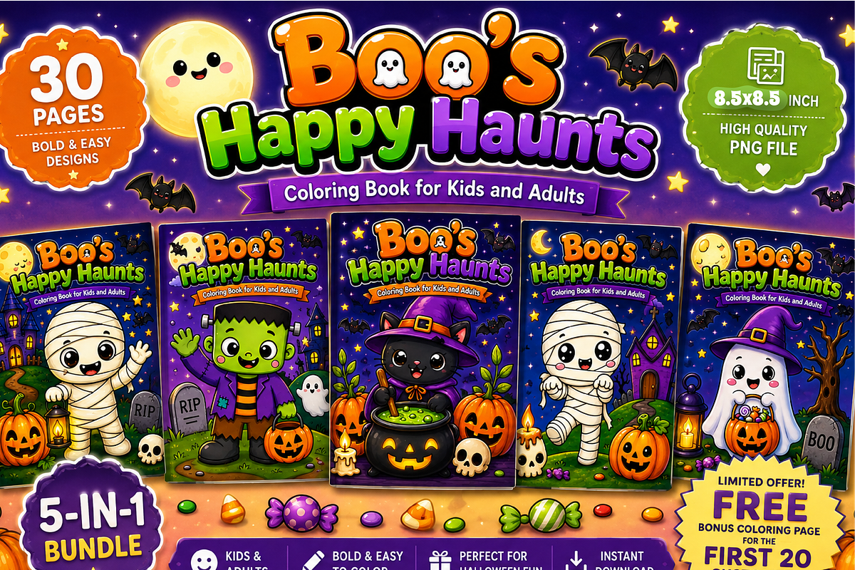 Boo’s Happy Haunts Coloring Book, a Seasonal Illustration by Design Zone (Photo 2 of 4)