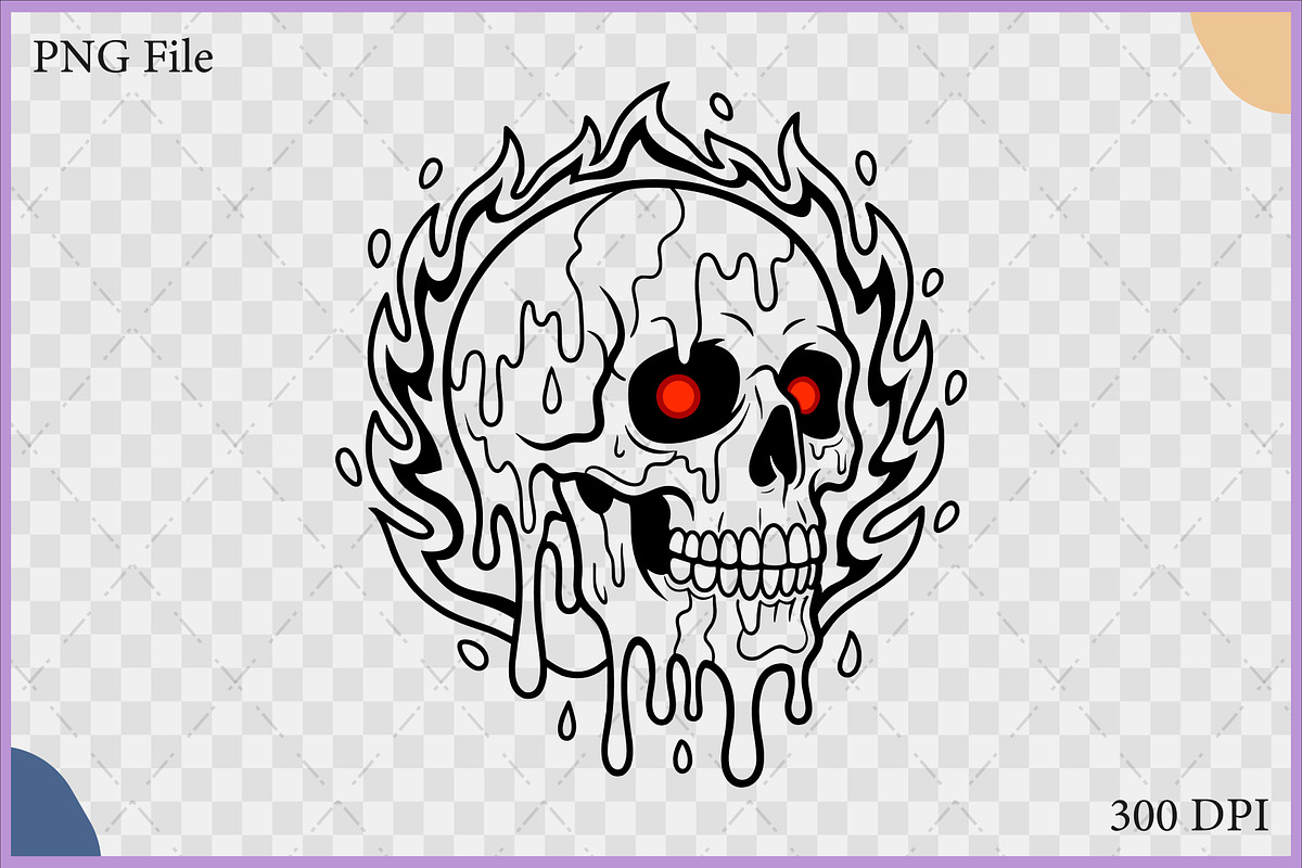Melting Flaming Skull SVG Clipart, an Object Illustration by Gfx Expert Team (Photo 2 of 3)