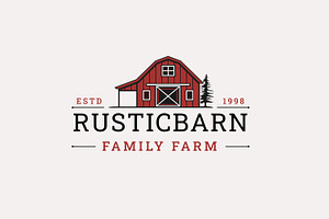 Vintage Retro Barn Farm Logo Design