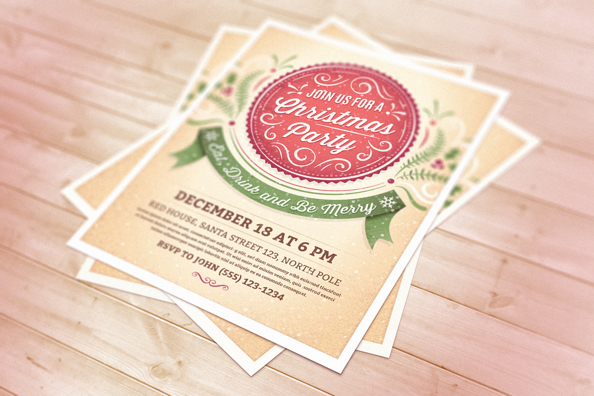 Christmas Party Invitation, an Invitation Template by Mera Pixels (Photo 3 of 3)