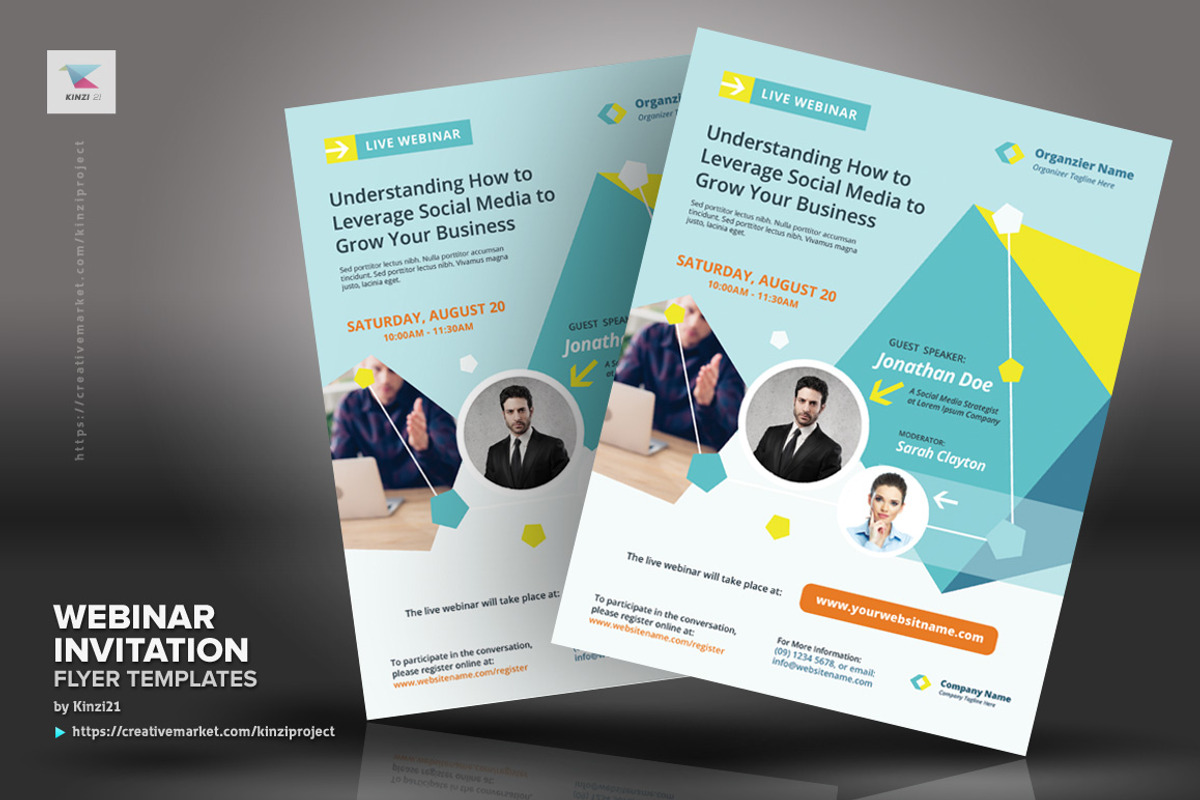 Webinar Invitation Flyer Templates, a Flyer Template by kinzi21 (Photo 4 of 4)
