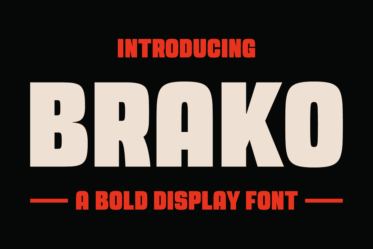 Brako – Bold Display Font, a Sans Serif Font by Vectorian (Photo 1 of 7)