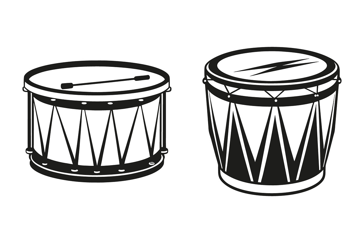 Two drums vetor silhouettes, an Object Graphic by Billah Hub