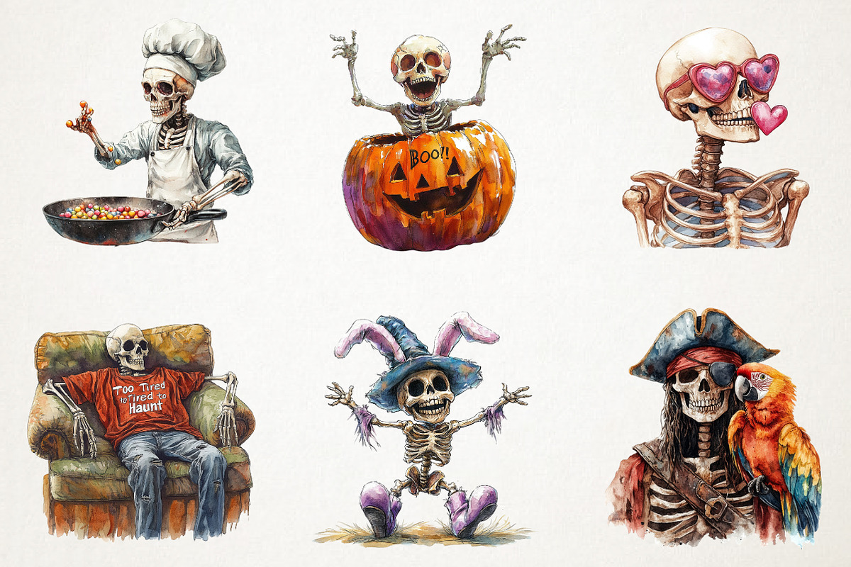 Halloween Funny Skeleton Sublimation, an Illustration by RobertsArt (Photo 5 of 7)