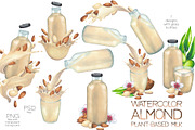 Watercolor almond milk, a Food Illustration by Ekaterina Glazkova (Thumbnail 5 of 11)