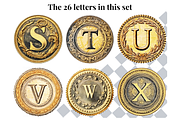 Antique Gold Stamp Alphabet Letters, a Decorative Illustration by Creative Art By SamM (Thumbnail 6 of 10)