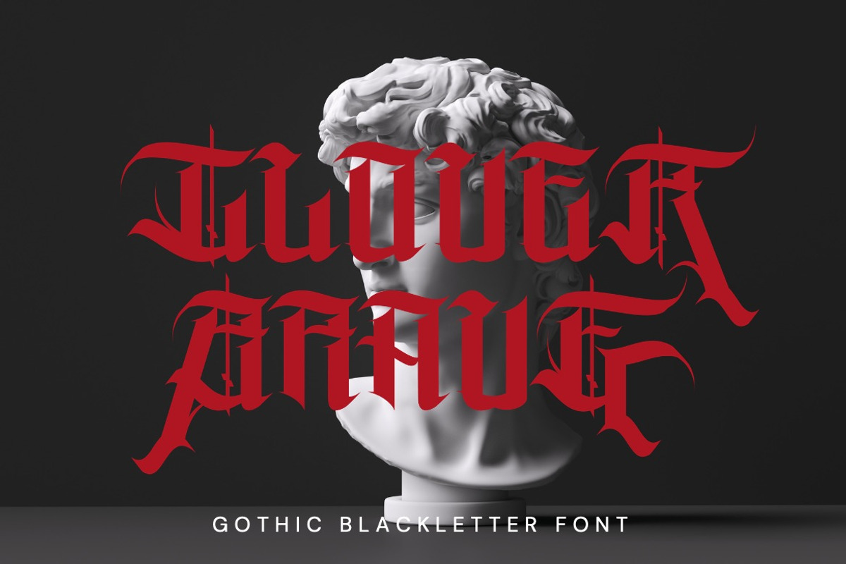 Nokrusa - Gothic Blackletter Font, a Blackletter Font by Dhabee (Photo 12 of 16)