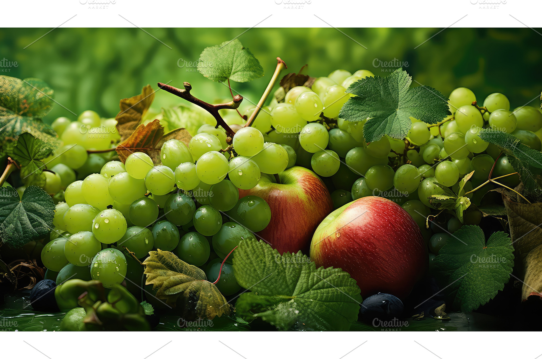 vegan green food background ai, a Food & Drink Photo by pikepicture