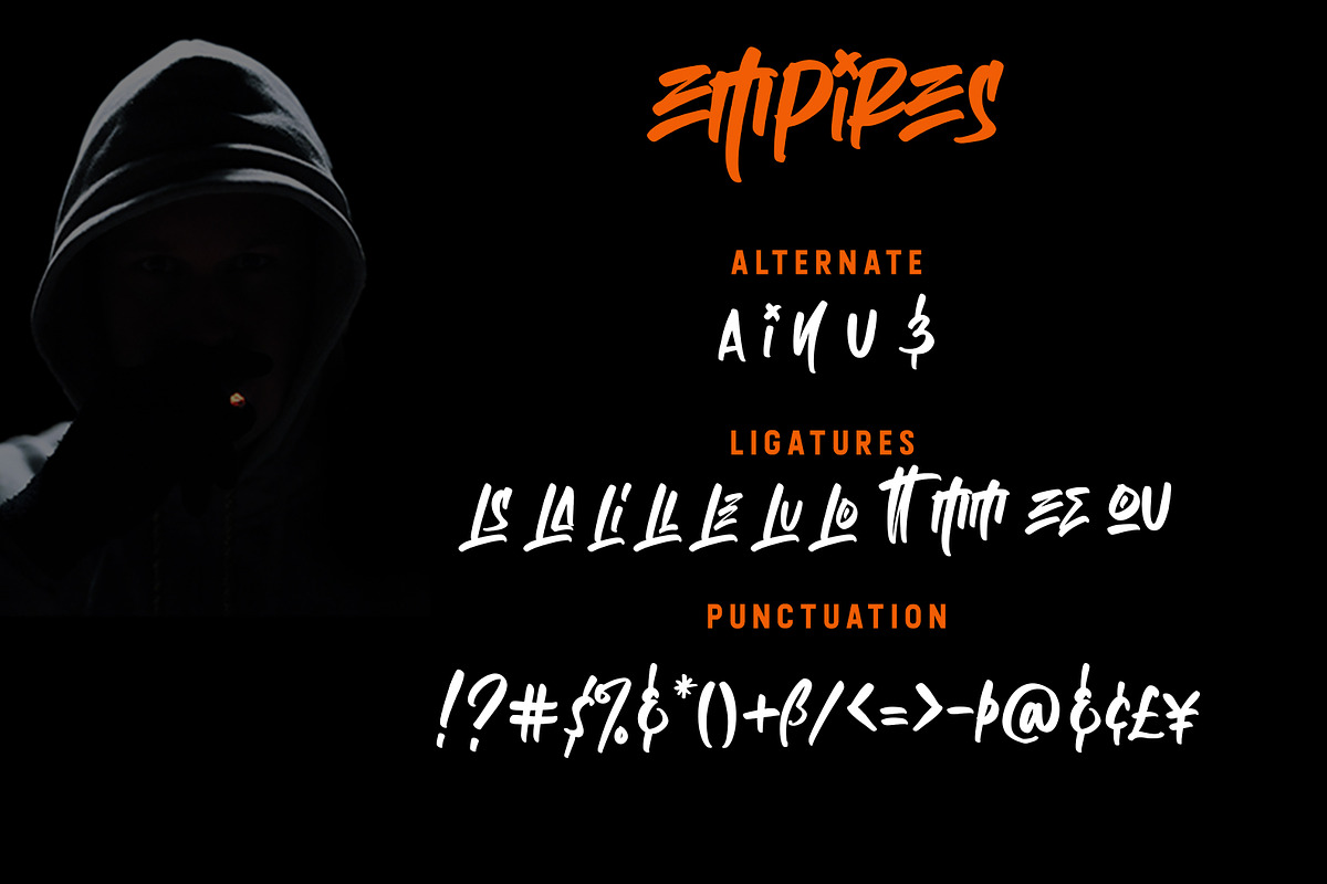 Sale! Empires-Graffitty Street Brush, a Blackletter Font by MLKWSN (Photo 8 of 9)