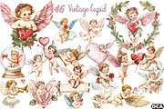 Vintage Cupid Clipart, an Illustration by DreamCafeArt (Thumbnail 1 of 7)