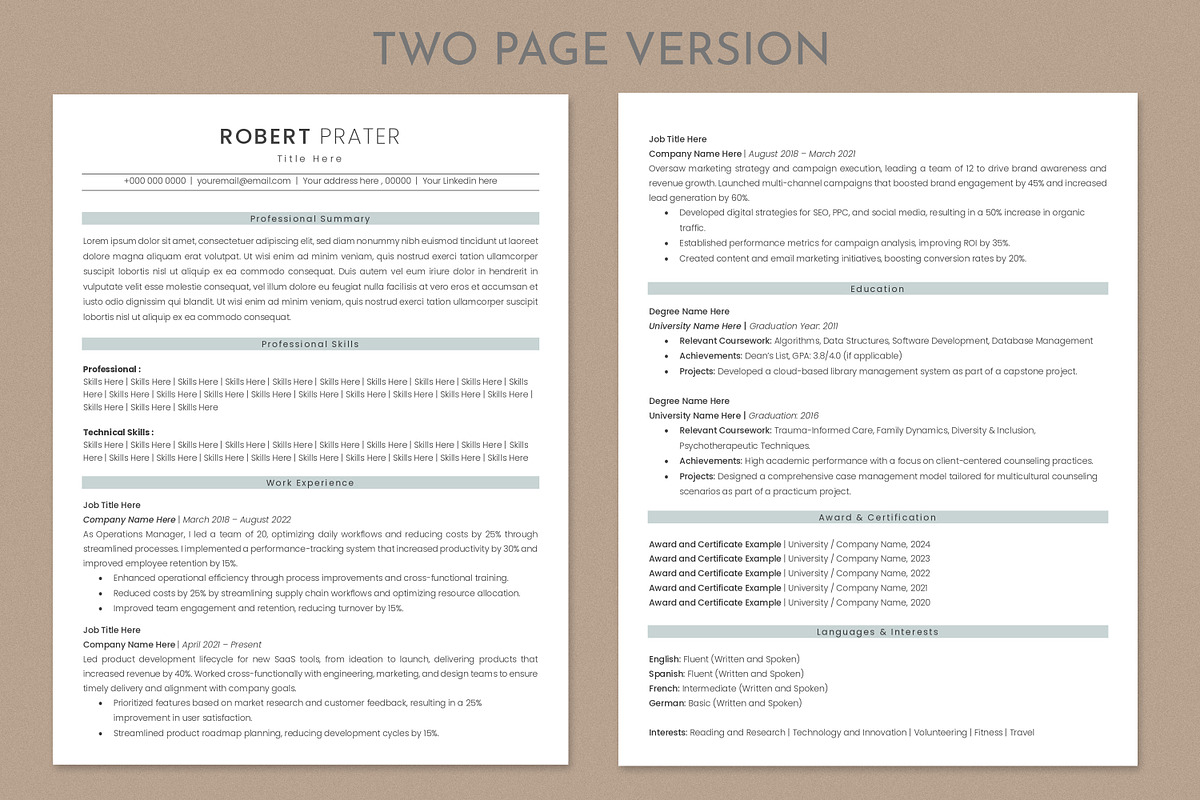 ATS Resume Template preview 3