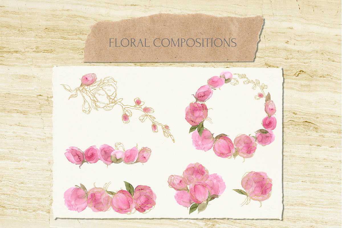 Into The Blush Watercolor Collection, an Object Graphic by Cat In Colour (Photo 3 of 11)