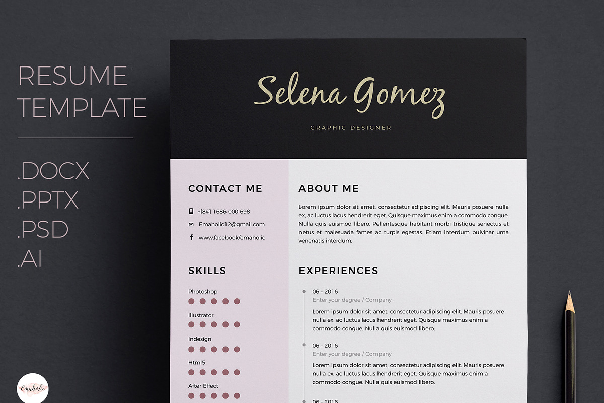 Professional CV & C.Letter templates, a Resume Template by Emaholic Template (Photo 4 of 6)