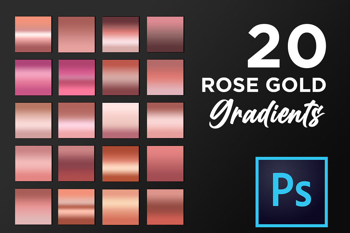 Photoshop rose gold gradient pack, a Gradient Add-On by TiveCreate (Photo 1 of 3)