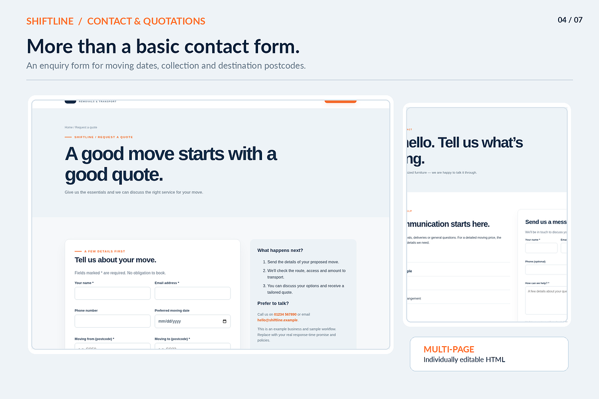 SHIFTLINE - Removals HTML Template, a HTML Template by Darweish Designs (Photo 5 of 7)