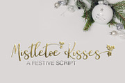 Mistletoe Kisses, a Script Font by Kristy Hatswell (Thumbnail 1 of 9)