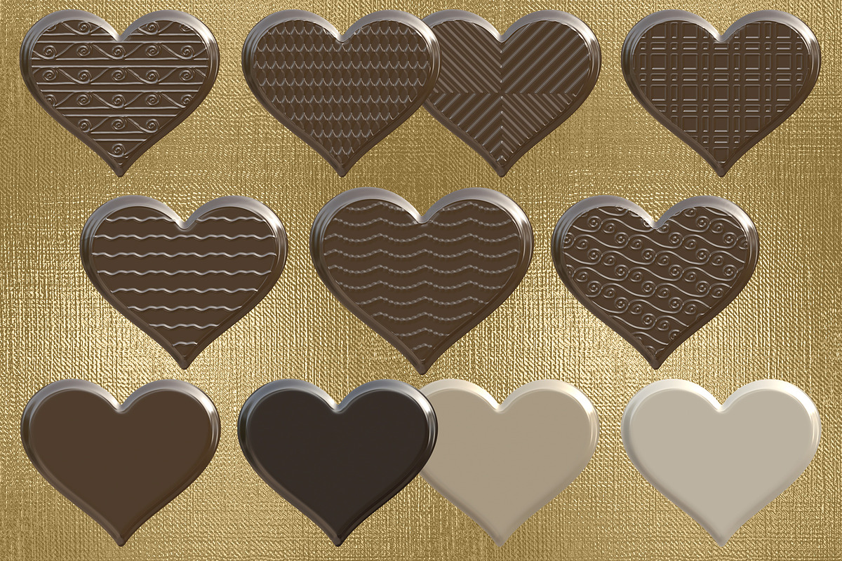 Chocolate Hearts Clipart, an Object Graphic by Julie Campbell (Photo 3 of 4)