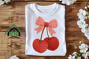 Yarn Valentine's Coquette Bow Cherry, an Illustration by Craft Nest (Thumbnail 5 of 6)