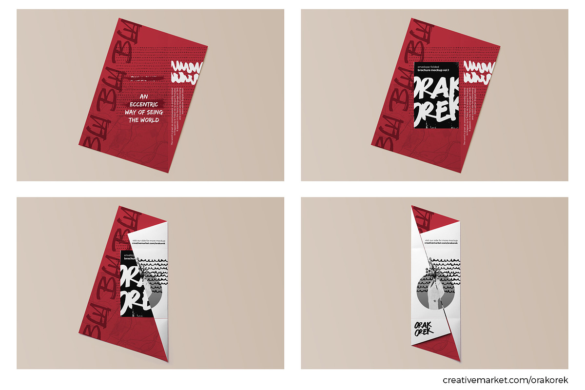 Envelope Folded Brochure Mockup, a Print Template by Orak Orek (Photo 2 of 10)