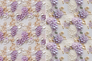 Floral Mural Seamless Patterns Set