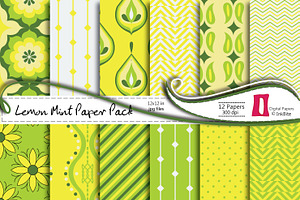 Lemon Mint Digital Paper Pack