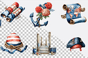 Nautical Beach Clipart Bundle., a Sport Illustration by SVGArt (Thumbnail 2 of 9)