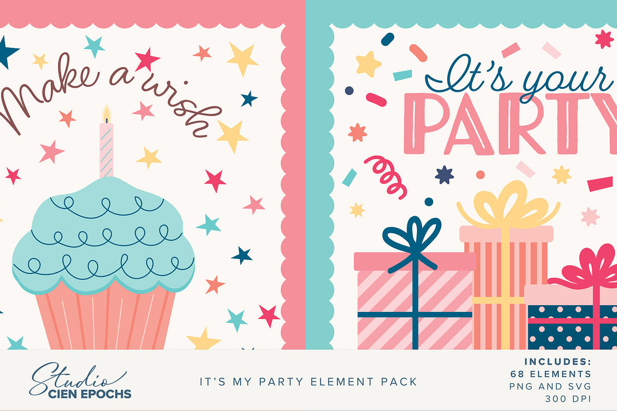It's My Party Element Pack, an Illustration by Studio Cien Epochs (Photo 3 of 4)