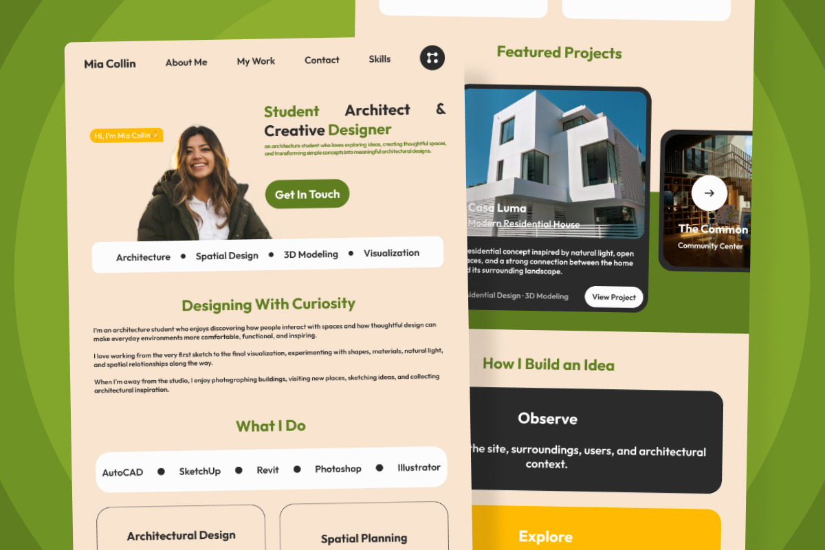 Mia Student Portfolio Landing Page, an App Template by twinstd (Photo 4 of 5)
