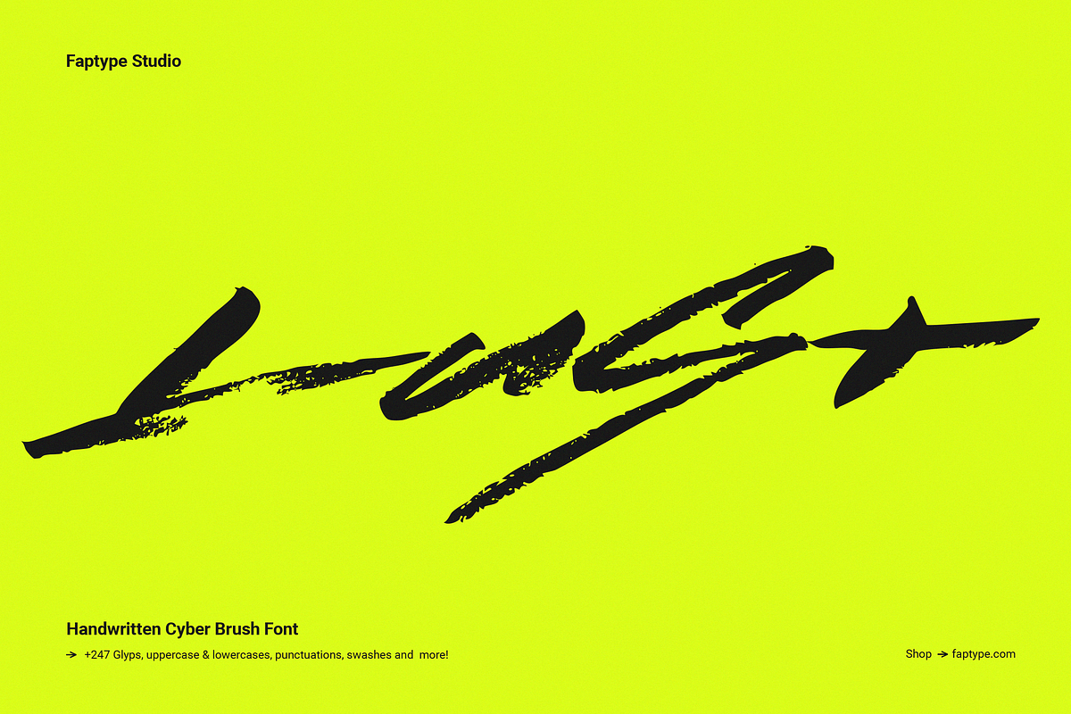 Lust | Handwritten Cyber Brush Font, a Blackletter Font by Ardana Creative (Photo 1 of 12)