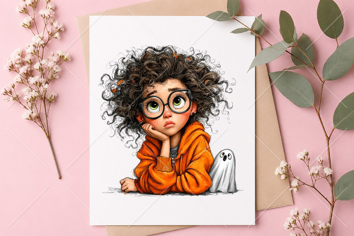 Whimsical Halloween Girl Ghost PNG, a Seasonal Illustration by Canvas Craft (Photo 10 of 10)