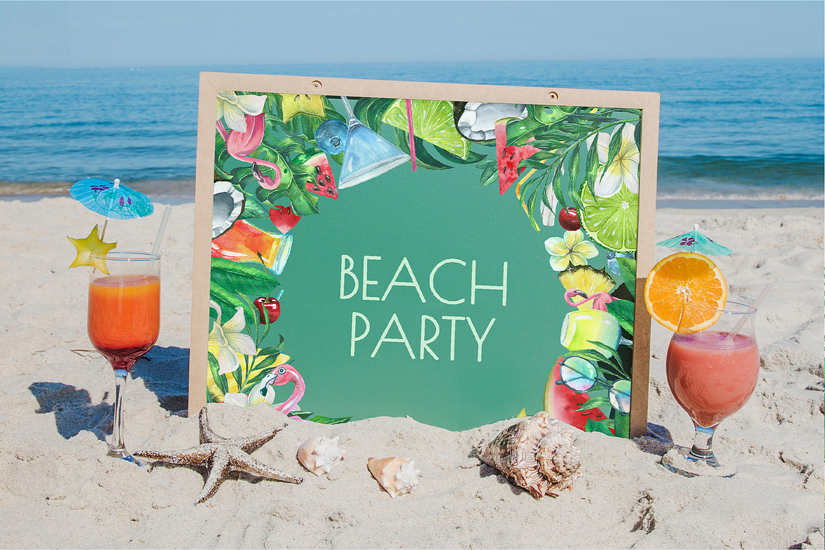 Tropical Bar Frames & Templates Set, an Illustration by NATASHA CHU (Photo 3 of 11)