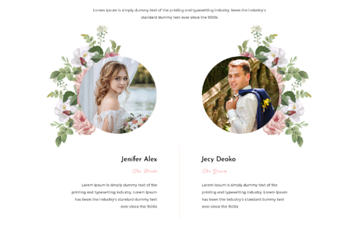 Wedding - Photoshop Website Template, an UI Kit Template by Techeshta Solutions (Photo 3 of 5)