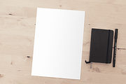 Din A4 Retro Mockup with Notebook, a Mockup by athadi (Thumbnail 2 of 2)