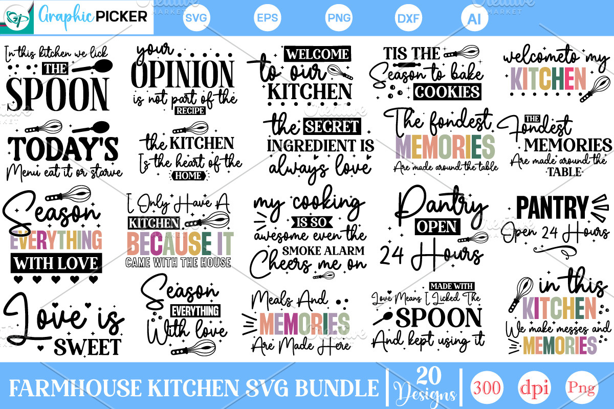 Farmhouse Kitchen SVG Bundle, an Object Graphic by GraphicPicker (Photo 2 of 2)