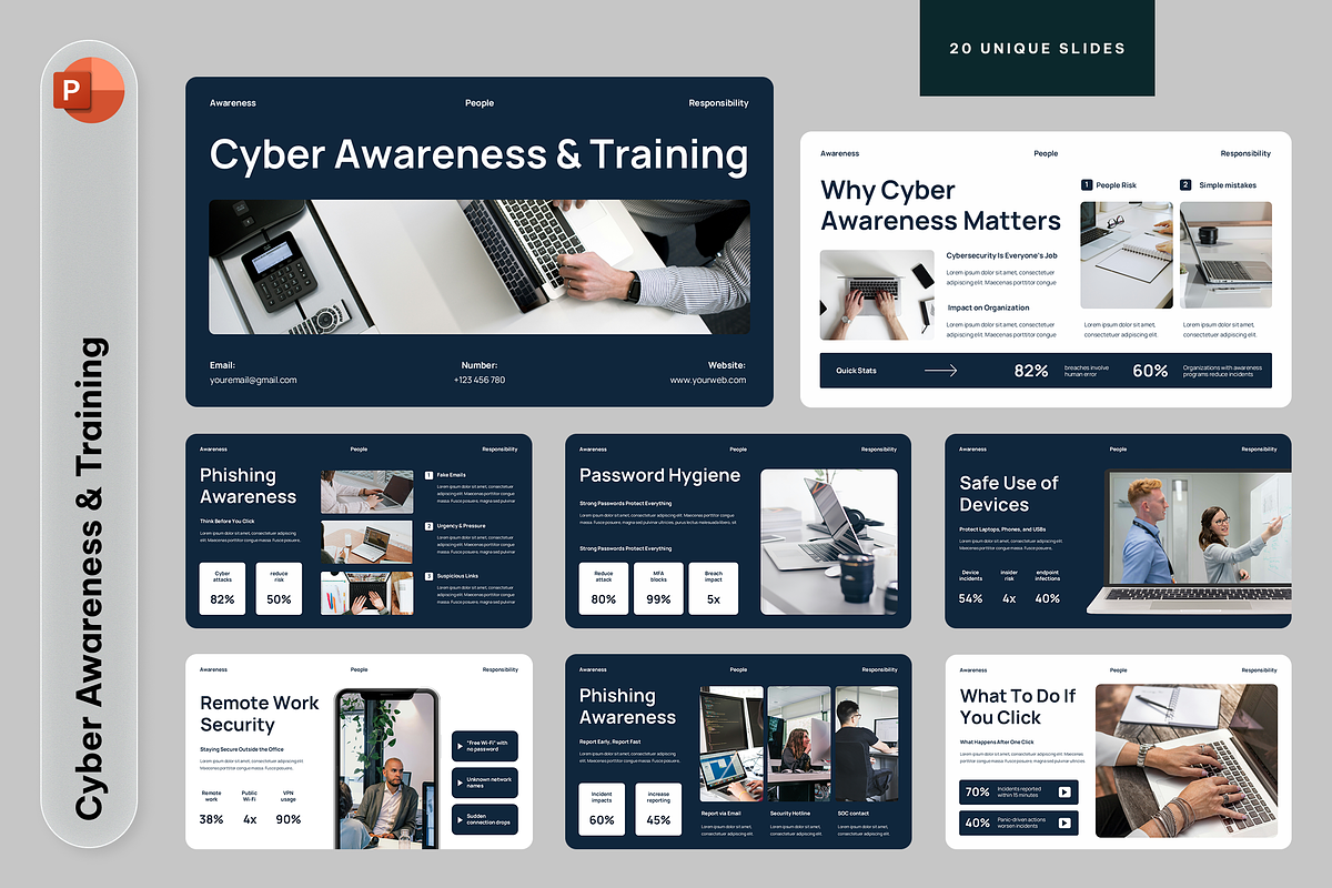 Cyber Awareness & Training, a Presentation Template by Sixtemp (Photo 1 of 3)