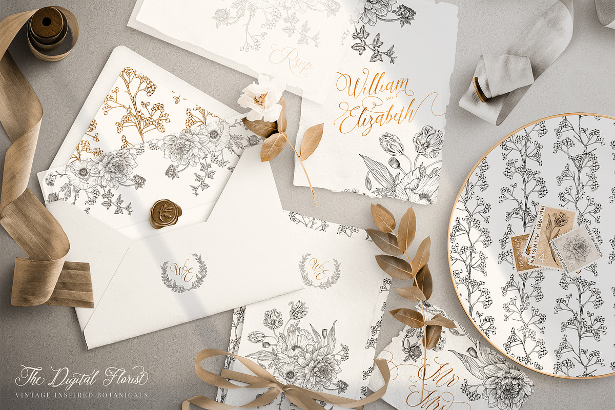 The Digital Florist Vintage Garden, an Illustration by Sophia J Caldwell (Photo 5 of 20)