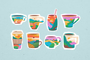 Coffee and mountains, an Illustration by Popova (Thumbnail 2 of 6)