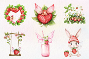 Spring Strawberry Fairy Garden, an Illustration by CreationArt (Thumbnail 2 of 9)
