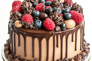 Delicious Chocolate cake, Birthday c, a Food & Drink Photo by Pixeness Studio