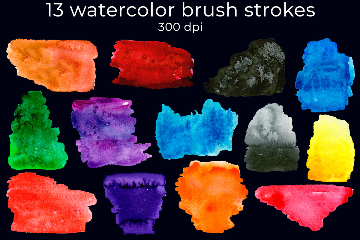 Watercolor brush stroke clipart, a Texture Illustration by AnastasiaWatercolor (Photo 4 of 9)