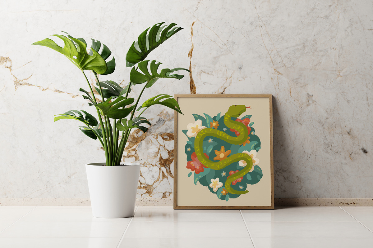 Snakes and Florals - Illustrations, an Animal Illustration by Satilluss (Photo 7 of 7)