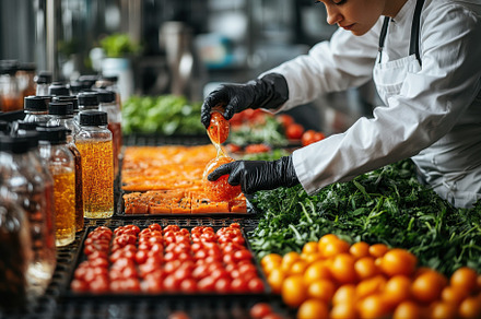 Culinary preparation in a profession, a Photo by Tanuart