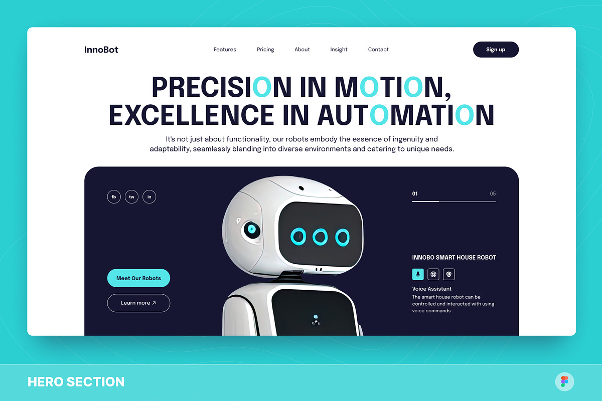 InnoBot Robotic Company Hero Section, an UI Kit Template by Studio Delapan