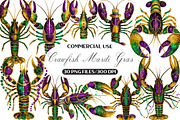 Crawfish Mardi Gras Watercolor, an Illustration by Black Bird Studio (Thumbnail 1 of 6)